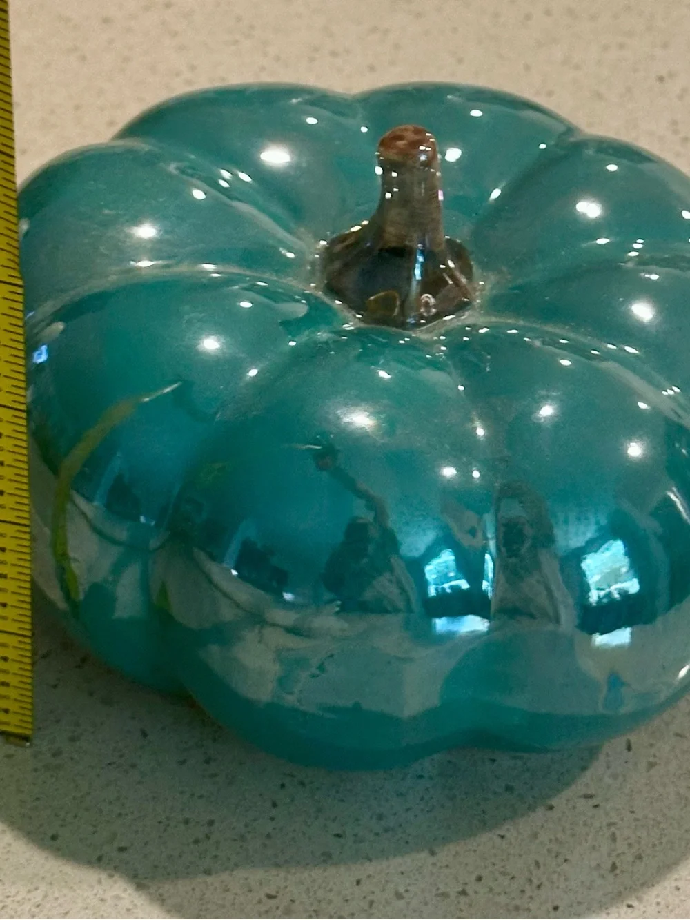 Hobby Lobby Shiny Teal Ceramic Pumpkin
